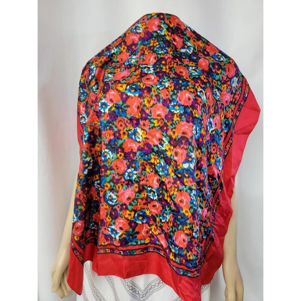 Vtg LIBERTY of LONDON Silk Scarf 27" ×27" Multicolor #D